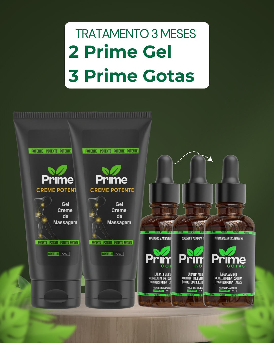 Kit Prime Gotas: Prime Creme Potente 90g + Prime Gotas 30ml Sublingual